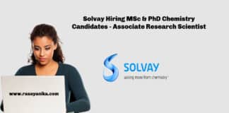 Solvay Hiring MSc & PhD Chemistry Candidates - Associate Research Scientist