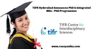 TIFR Hyderabad Announces PhD & Integrated MSc - PhD Programmes