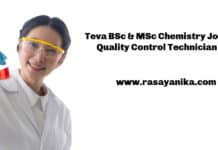 Teva BSc & MSc Chemistry Job - Quality Control Technician