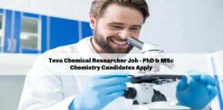 Teva Chemical Researcher Job - PhD & MSc Chemistry Candidates Apply