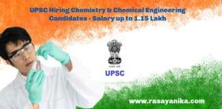 UPSC Hiring Chemistry & Chemical Engineering Candidates - Salary up to 1.15 Lakh