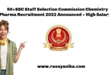 50+SSC Staff Selection Commission Chemistry & Pharma Recruitment 2022 Announced – High Salary Pay