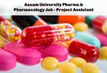 Assam University Pharma & Pharmacology Job - Project Assistant