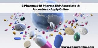 B Pharma & M Pharma ERP Associate @ Accenture - Apply Online