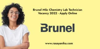 Brunel MSc Chemistry Lab Technician Vacancy 2022 - Apply Online