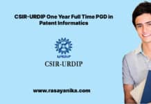 CSIR-URDIP One Year Full Time PGD in Patent Informatics