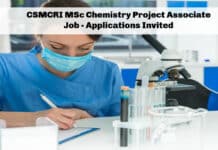 CSMCRI MSc Chemistry Project Associate Job - Applications Invited