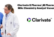 Clarivate B Pharma\M Pharma & MSc Chemistry Analyst Vacancy