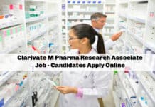 Clarivate M Pharma Research Associate Job - Candidates Apply Online