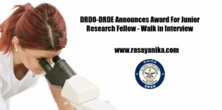 Govt DRDO DRDE Junior Research Fellowship - MSc Chemistry Candidates Apply