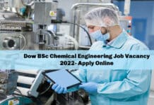 Dow BSc Chemical Engineering Job Vacancy 2022- Apply Online