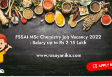 FSSAI MSc Chemistry Job Vacancy 2022 - Salary up to Rs 2.15 Lakh