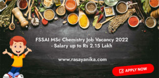 FSSAI MSc Chemistry Job Vacancy 2022 - Salary up to Rs 2.15 Lakh
