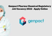 Genpact Pharma Chemical Regulatory Job Vacancy 2022 - Apply Online