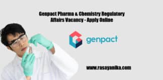 Genpact Pharma & Chemistry Regulatory Affairs Vacancy - Apply Online