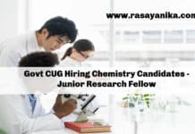 Govt CUG Hiring Chemistry Candidates - Junior Research Fellow