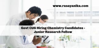 Govt CUG Hiring Chemistry Candidates - Junior Research Fellow