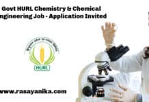 Govt HURL Chemistry & Chemical Engineering Job - Application Invited