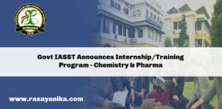 Govt IASST Announces Internship/Training Program - Chemistry & Pharma