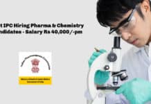 Govt IPC Hiring Pharma & Chemistry Candidates - Salary Rs 40,000_-pm