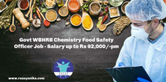 Govt WBHRB Chemistry Food Safety Officer Job - Salary up to Rs 92,000/-pm