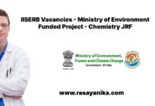 IISERB Vacancies - Ministry of Environment Funded Project - Chemistry JRF