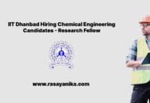 IIT Dhanbad Hiring Chemical Engineering Candidates - Research Fellow