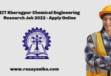 IIT Kharagpur Chemical Engineering Research Job 2022 - Apply Online