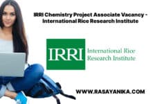 IRRI Chemistry Project Associate Vacancy - International Rice Research Institute