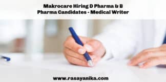 Makrocare Hiring D Pharma & B Pharma Candidates - Medical Writer