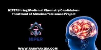 NIPER Hiring Medicinal Chemistry Candidates - Treatment of Alzheimer’s Disease Project