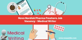 Novo Nordisk Pharma Freshers Job Vacancy - Medical Writer