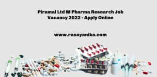 Piramal Ltd M Pharma Research Job Vacancy 2022 - Apply Online