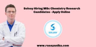 Solvay Hiring MSc Chemistry Research Candidates - Apply Online