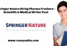 Springer Nature Hiring Pharma Freshers - Scientific & Medical Writer Post