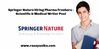 Springer Nature Hiring Pharma Freshers - Scientific & Medical Writer Post