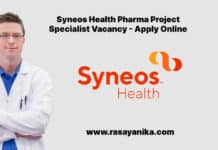 Syneos Health Pharma Project Specialist Vacancy - Apply Online