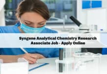 Syngene Analytical Chemistry Research Associate Job - Apply Online