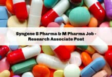 Syngene B Pharma & M Pharma Job - Research Associate Post