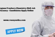 Syngene Freshers Chemistry R&D Job Vacancy - Candidates Apply Online