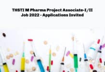 THSTI M Pharma Project Associate-I/II Job 2022 - Applications Invited