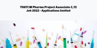 THSTI M Pharma Project Associate-I/II Job 2022 - Applications Invited