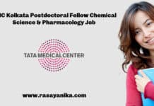 TMC Kolkata Postdoctoral Fellow Chemical Science & Pharmacology Job