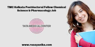 TMC Kolkata Postdoctoral Fellow Chemical Science & Pharmacology Job