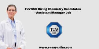 TUV SUD Hiring Chemistry Candidates - Assistant Manager Job