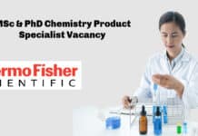 Thermo Fisher Scientific MSc & PhD Chemistry Product Specialist Vacancy