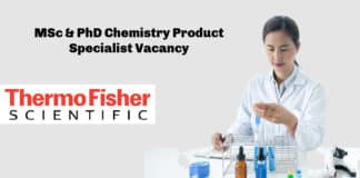 Thermo Fisher Scientific MSc & PhD Chemistry Product Specialist Vacancy