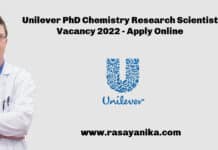 Unilever PhD Chemistry Research Scientist Vacancy 2022 - Apply Online