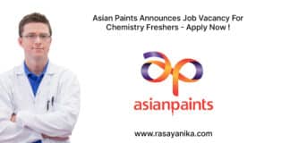 Asian Paints Announces Job Vacancy For Chemistry Freshers - Apply Now !