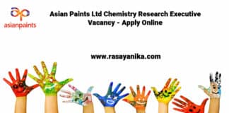 Asian Paints Ltd Chemistry Research Executive Vacancy - Apply Online